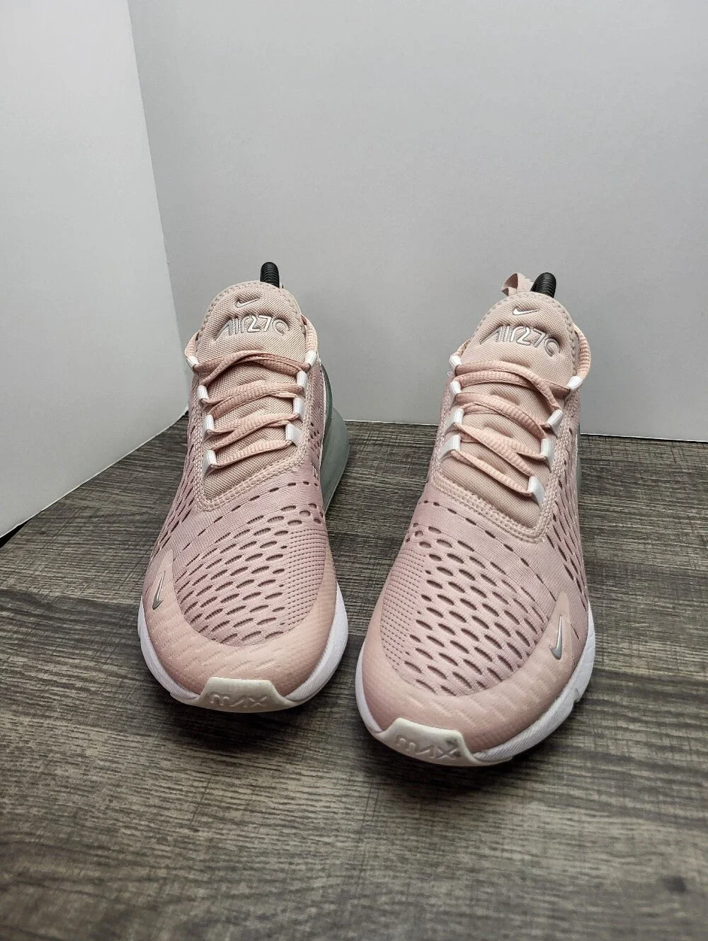 Nike Air Max 270 Pink Oxford Metallic Silver Running Shoes Women's Sneakers sz 8